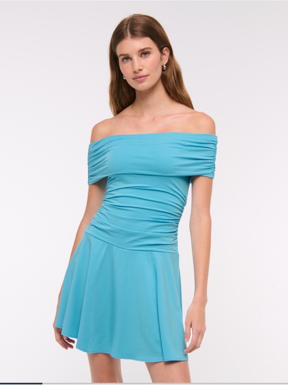 Abercrombie & Fitch Turquoise Off-Shoulder Knit Skort